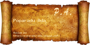 Poparadu Ada névjegykártya